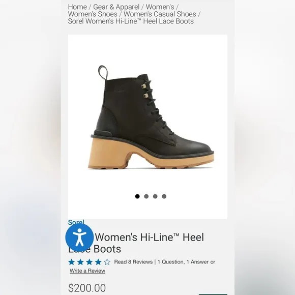 Sorel Hi-Line Heel Lace Boots - Size 9 - NWT