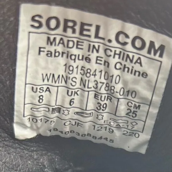 Sorel Joan Ankle Boots Womens Size 8 Black Uptown Chelsea Waterproof Leather