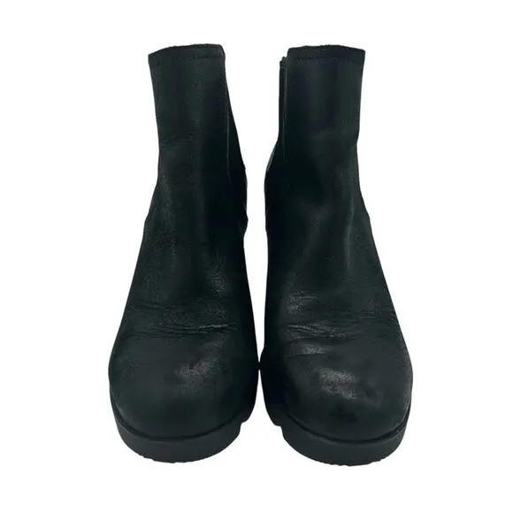 Sorel Joan Ankle Boots Womens Size 8 Black Uptown Chelsea Waterproof Leather