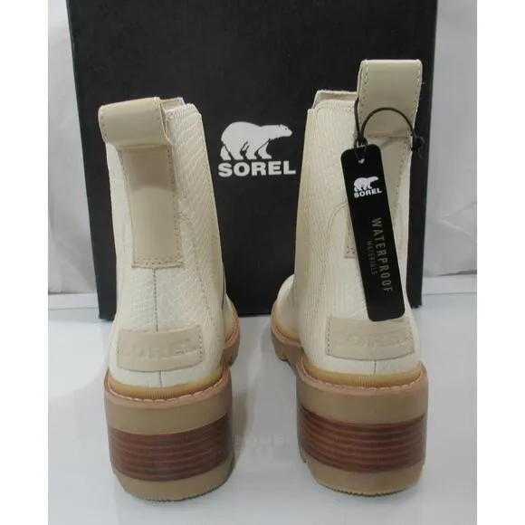 Sorel Joan Now Chelsea Waterproof Pull On Boots Bleached Ceramic Gum Size 8.5