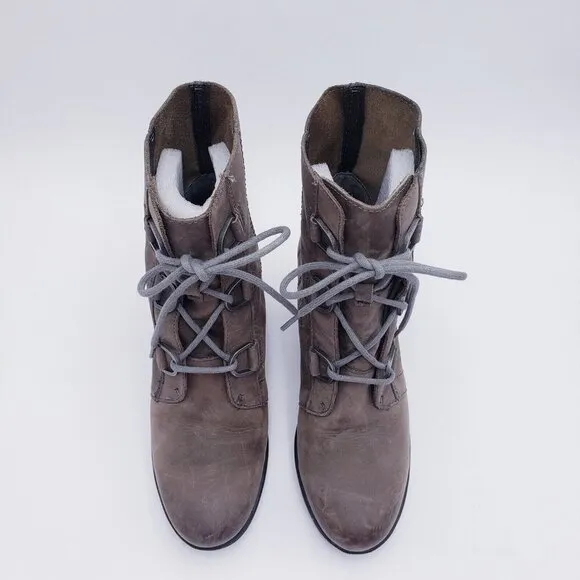 SOREL Joan of Arctic II Wedge Boots Olive Nubuck Leather Waterproof  Size 9.5