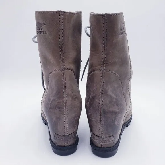 SOREL Joan of Arctic II Wedge Boots Olive Nubuck Leather Waterproof  Size 9.5