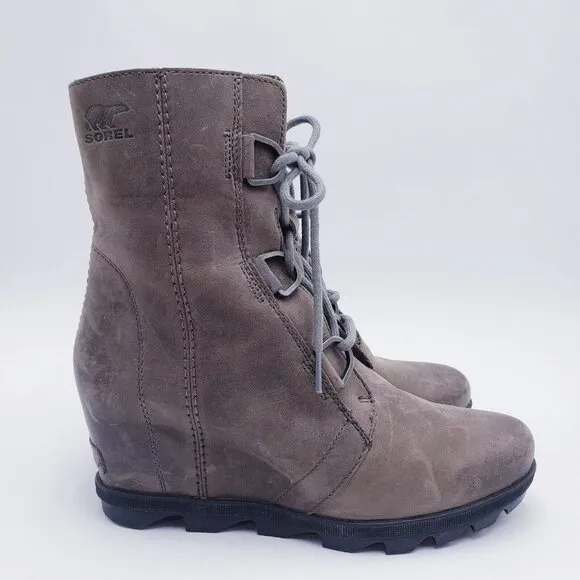 SOREL Joan of Arctic II Wedge Boots Olive Nubuck Leather Waterproof  Size 9.5