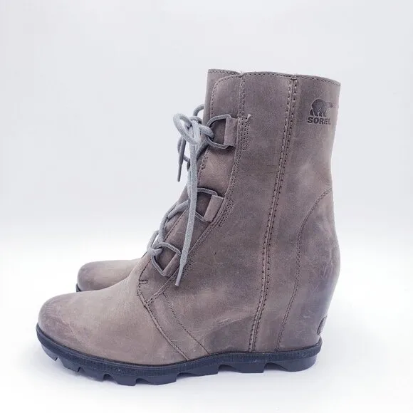 SOREL Joan of Arctic II Wedge Boots Olive Nubuck Leather Waterproof  Size 9.5