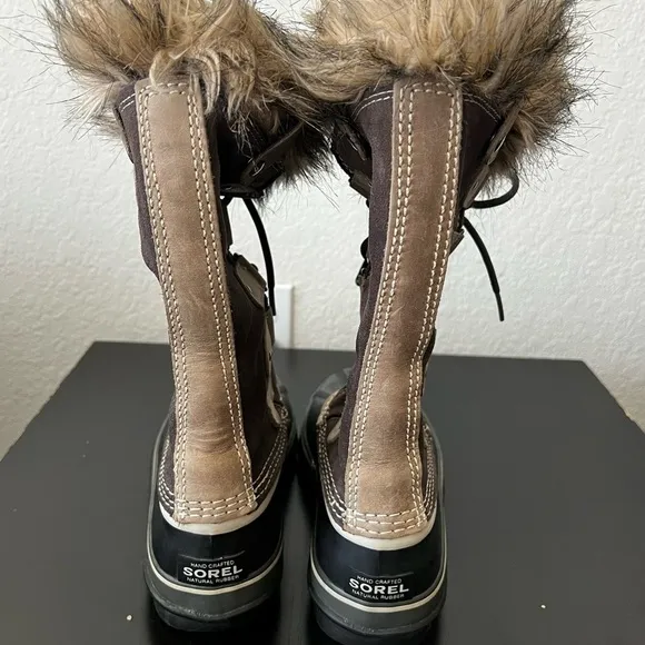 Sorel Joan of Arctic Suede Mid-Calf Brown Lace-Up Boots Size:8 🥾