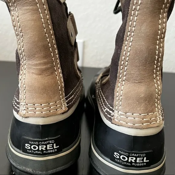 Sorel Joan of Arctic Suede Mid-Calf Brown Lace-Up Boots Size:8 🥾