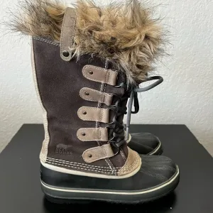 Sorel Joan of Arctic Suede Mid-Calf Brown Lace-Up Boots Size:8 🥾
