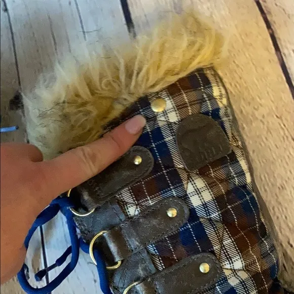 Sorel Joan of Artic plaid faux fur snow boots sz 5