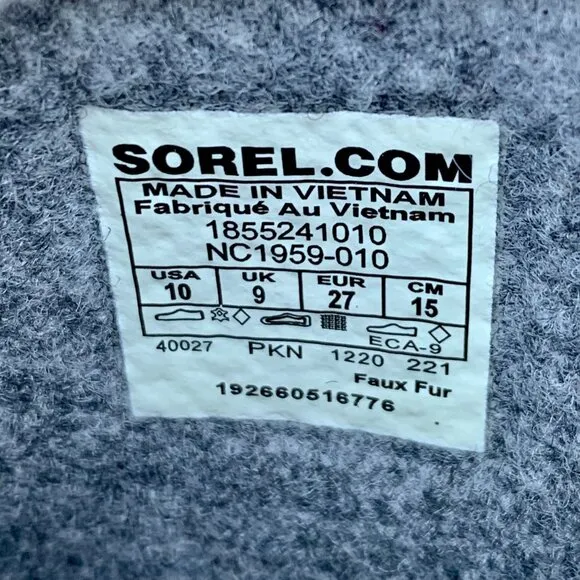 SOREL Kids 1964 Pac Snow Boots 10 27 Faux Fur Black Suede Waterproof Winter Boot