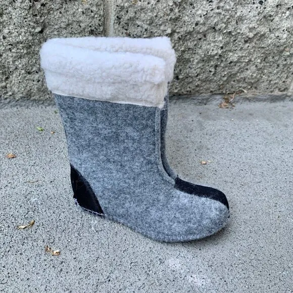 SOREL Kids 1964 Pac Snow Boots 10 27 Faux Fur Black Suede Waterproof Winter Boot