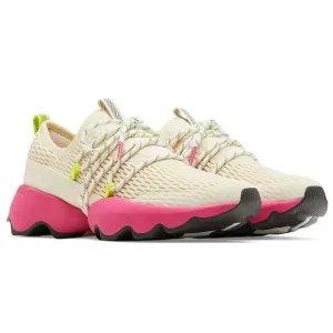 Sorel Kinetic Impact Sneakers Womens Size 9 Lace Up Scalloped Cream Pink Shoes
