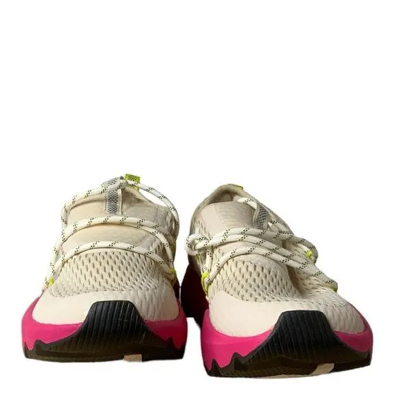 Sorel Kinetic Impact Sneakers Womens Size 9 Lace Up Scalloped Cream Pink Shoes