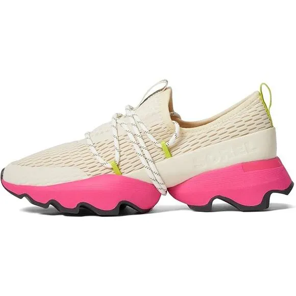 Sorel Kinetic Impact Sneakers Womens Size 9 Lace Up Scalloped Cream Pink Shoes