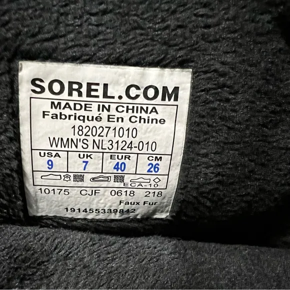 Sorel Kinetic Wedge Boots Size 9 Women’s Black