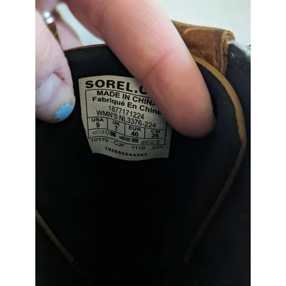Sorel Lexi Wedge Boots Waterproof Leather Felt Boots - Size 9