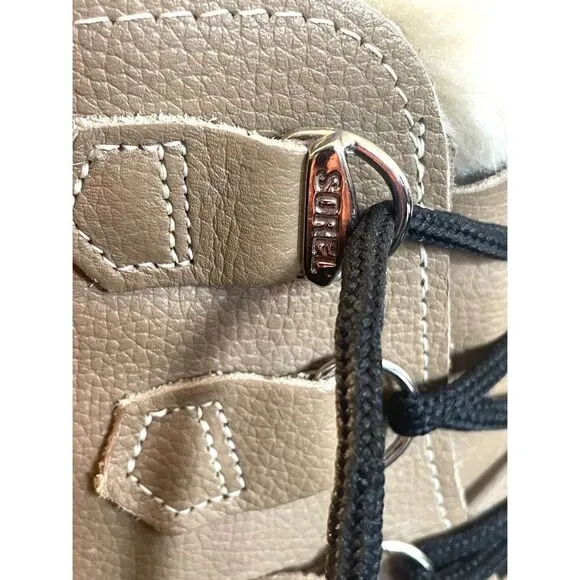 SOREL Manitou Made In Canada Tan Boots Women’s Duck Boots w Wool Liners Size 5