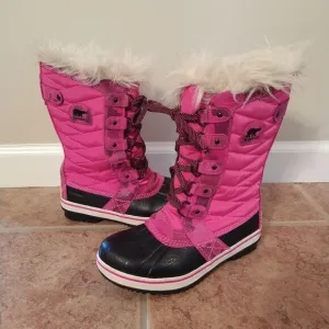 Sorel Pink Tofino Faux Fur Ice Rubber Boots