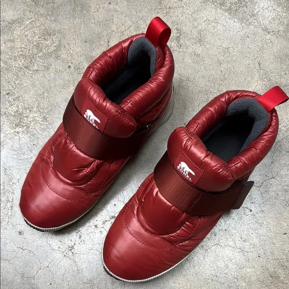 Sorel Red Quilted Slip-On Sneakers