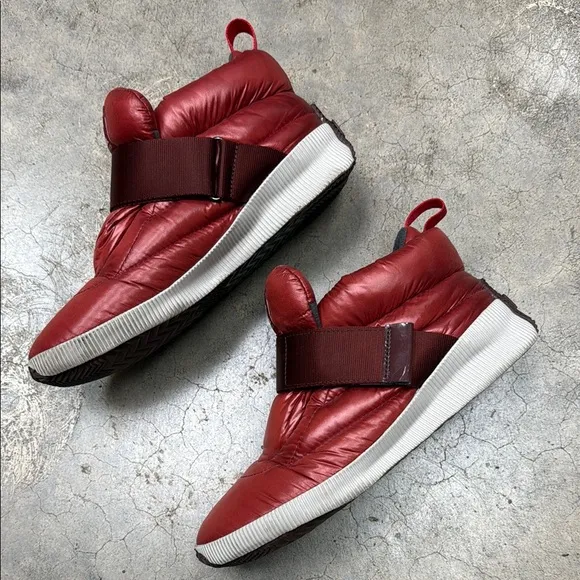 Sorel Red Quilted Slip-On Sneakers