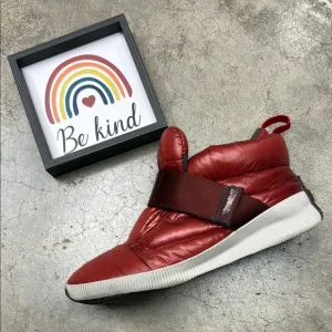 Sorel Red Quilted Slip-On Sneakers