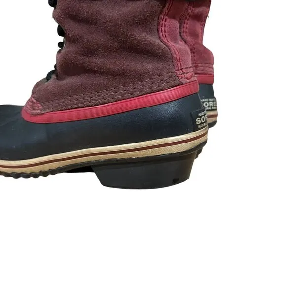 Sorel Slim Pack II Lace Boots Candy Apple Size 7