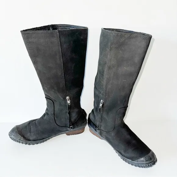Sorel Slimboot Women's Sz 8.5 Tall Riding Waterproof Black Leather Winter Boots