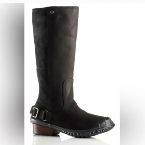 Sorel Slimboot Women's Sz 8.5 Tall Riding Waterproof Black Leather Winter Boots