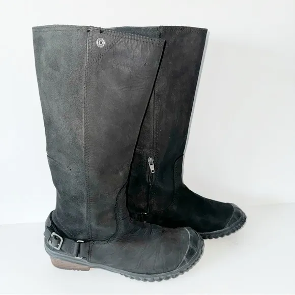 Sorel Slimboot Women's Sz 8.5 Tall Riding Waterproof Black Leather Winter Boots