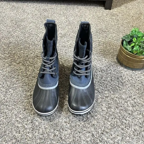 Sorel Slimpack 1964 Women's Waterproof Boots US 9.5 Navy Black Lace-Up Mid Calf