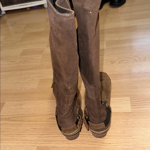 Sorel Slimpack Riding Tall Brown Leather Boots Women’s 8