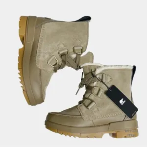 SOREL Tivoli IV Fur Lined Waterproof Boots, Khaki, 5 (US)