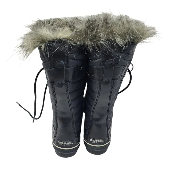 SOREL Tofino II' Faux Fur Lined Waterproof Boot Black‎ Women’s Size 6.5 FLAWED