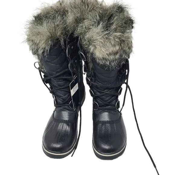 SOREL Tofino II' Faux Fur Lined Waterproof Boot Black‎ Women’s Size 6.5 FLAWED