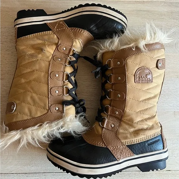 Sorel Tofino II Faux Fur Lined Waterproof Boots Curry Elk