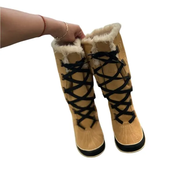 SOREL Tívoli Lace Up Fur Suede Leather High II Boots
