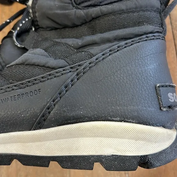 Sorel Whitney black faux fur winter boots