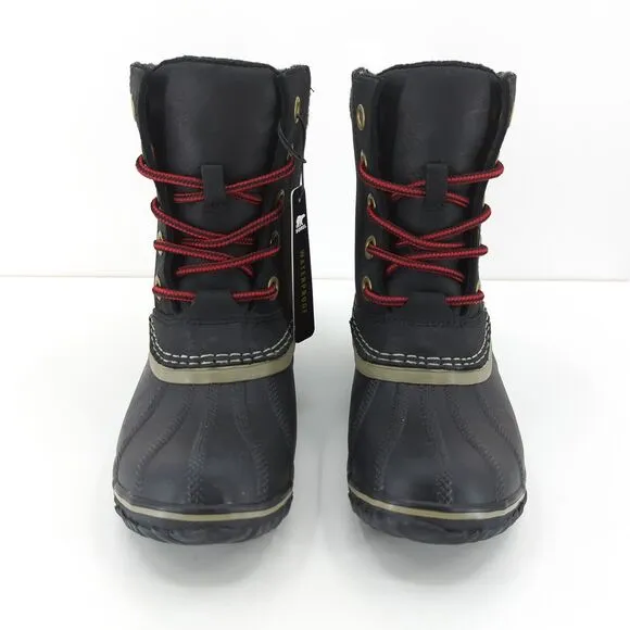 Sorel Women 6 Slimpack ii Lace Duck Boots Kettle Black Wool Waterproof Leather