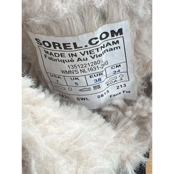 Sorel  Women Faux Fur Lined Waterproof Rain Boots Size 7
