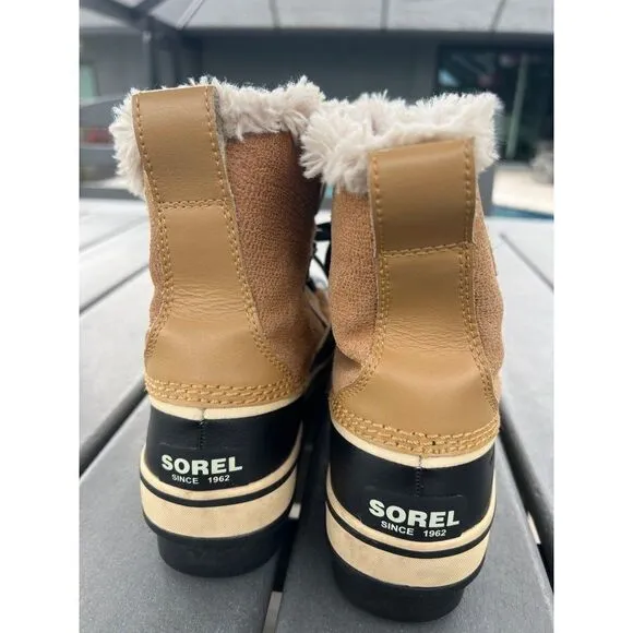 Sorel  Women Faux Fur Lined Waterproof Rain Boots Size 7
