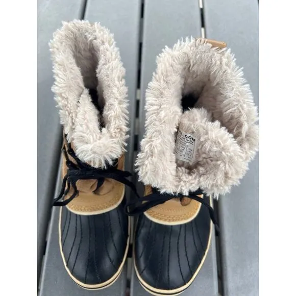 Sorel  Women Faux Fur Lined Waterproof Rain Boots Size 7