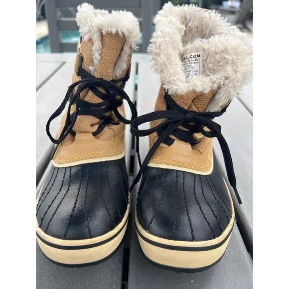 Sorel  Women Faux Fur Lined Waterproof Rain Boots Size 7