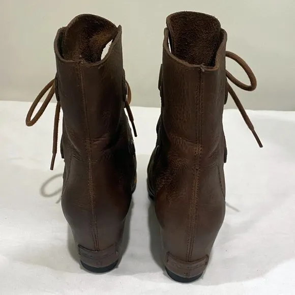Sorel Women's‎ Brown Leather Joan of Arctic Wedge Waterproof Boots -  US Size 6