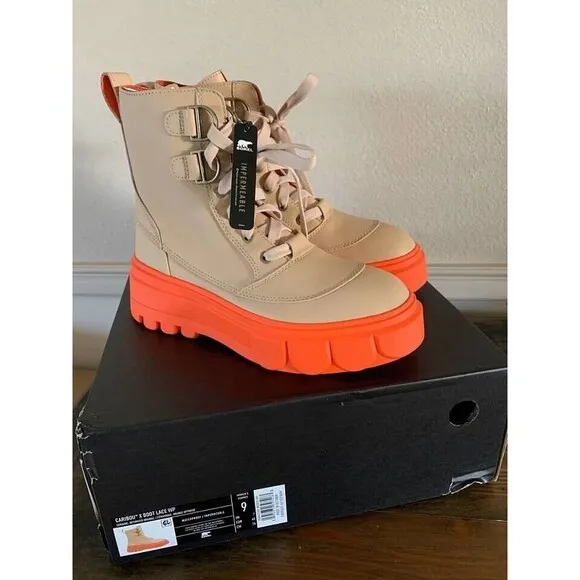 Sorel Women's Caribou X  Waterproof Boots - Ceramic/Orange-NWT-SZ 7.5,9,9.5