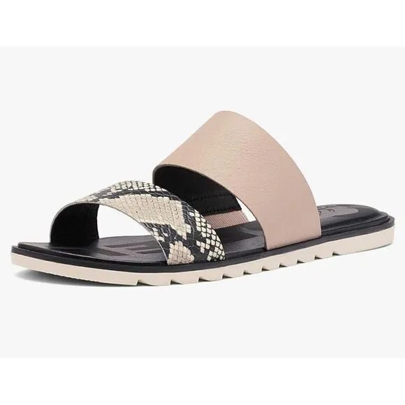 Sorel Women's Ella II Slide Sandals Mauve Vapor Animal Print Size: US 7.5 | EUC