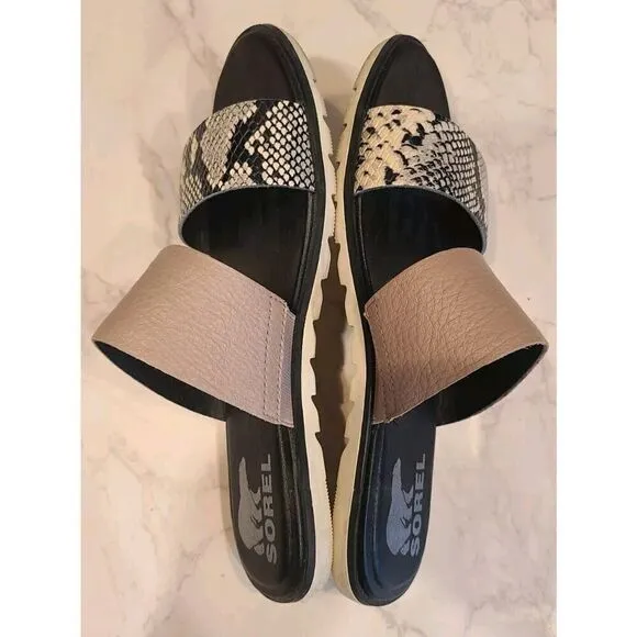 Sorel Women's Ella II Slide Sandals Mauve Vapor Animal Print Size: US 7.5 | EUC