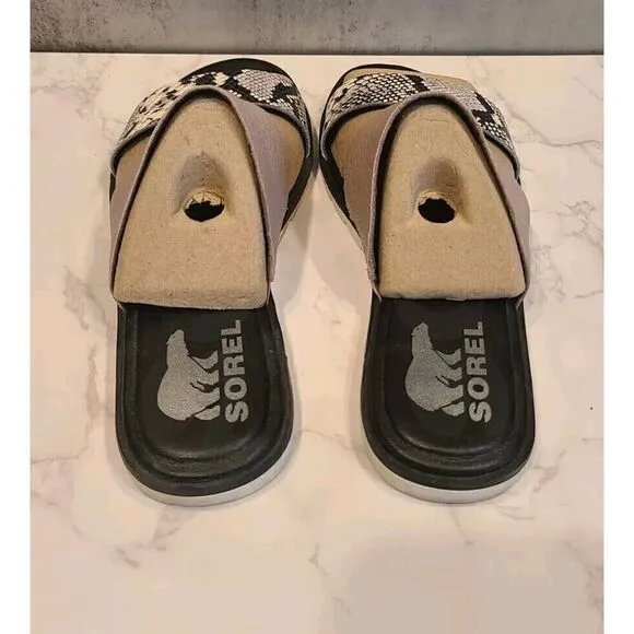 Sorel Women's Ella II Slide Sandals Mauve Vapor Animal Print Size: US 7.5 | EUC