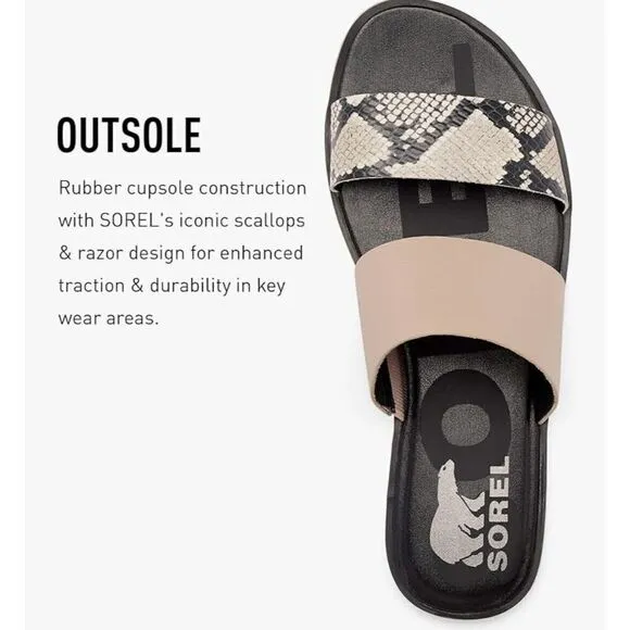 Sorel Women's Ella II Slide Sandals Mauve Vapor Animal Print Size: US 7.5 | EUC