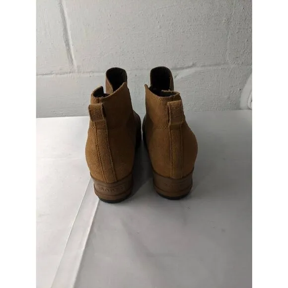 Sorel Women's Evie II Brown Leather Chelsea Waterproof Bootie Pull on Boots Size