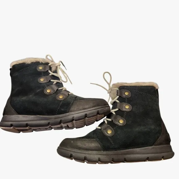 Sorel Womens Explorer Joan Waterproof Leather Faux Fur Lined Boots Size 10