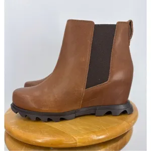 Sorel Women's Joan of Arctic Wedge III Chelsea Waterproof Leather Wedge Boots 11